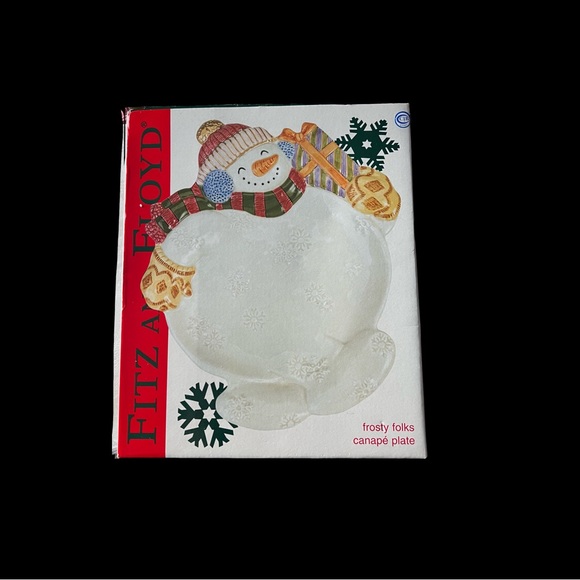 Fitz and Floyd “Frosty Folks” Canapé Plate. - Picture 9 of 13